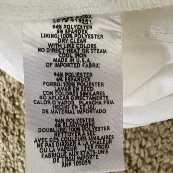 Xscape Off the Shoulder White Scuba Crepe Sheath Dress - Size 4 - NWT - Picture 8 of 11